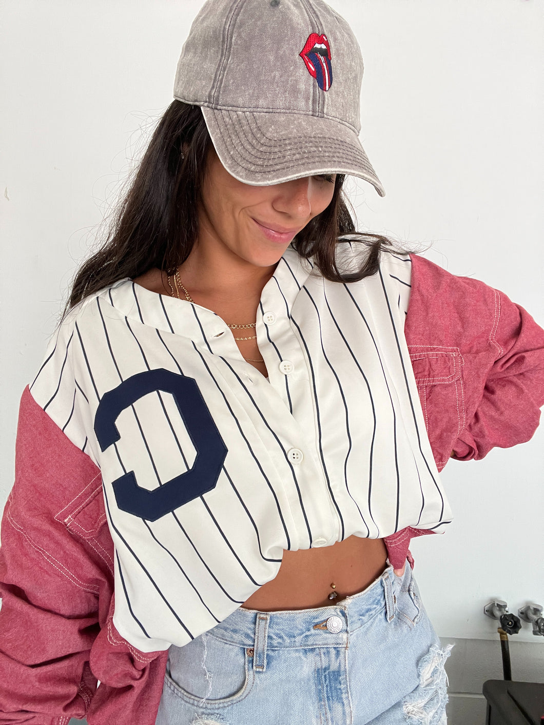 STRIPED CLEVELAND JERSEY TOP