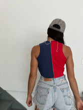 Load image into Gallery viewer, NAVY AND RED CLASSIC PATCHWORK TANK
