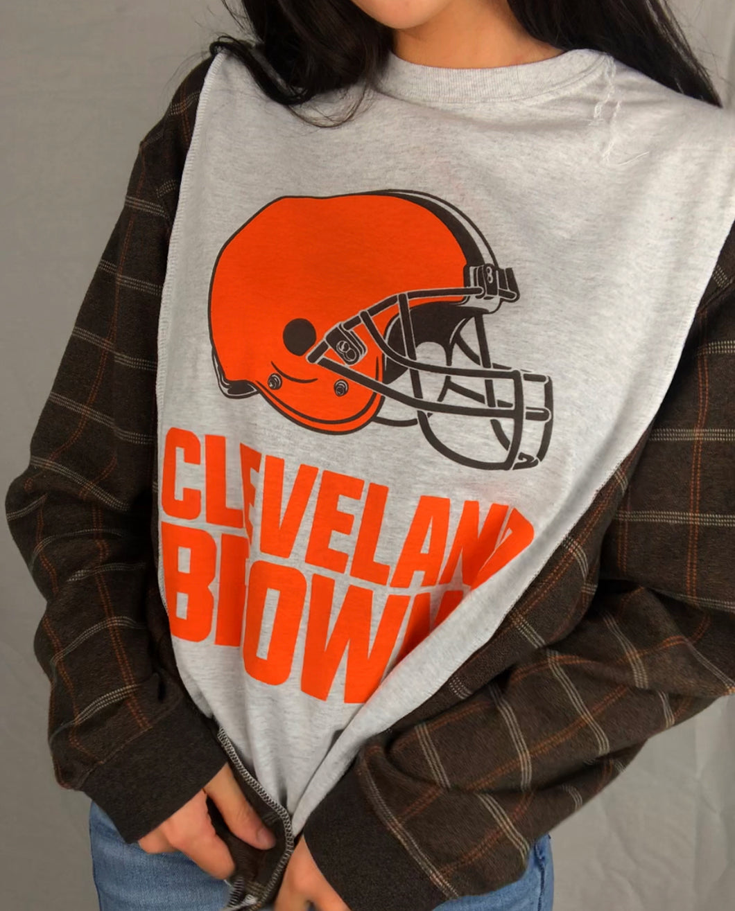 CLEVELAND BROWNS KNIT SLEEVES TOP