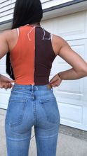 Load image into Gallery viewer, HIGH NECK BROWNS PATCHWORK TANK
