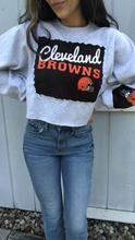 Load image into Gallery viewer, CLEVELAND BROWNS PATCH CROPPED SWEATSHIRT
