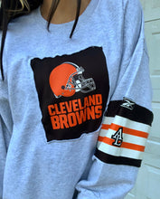 Load image into Gallery viewer, CLEVELAND BROWNS JERSEY SLEEVE CREWNECK

