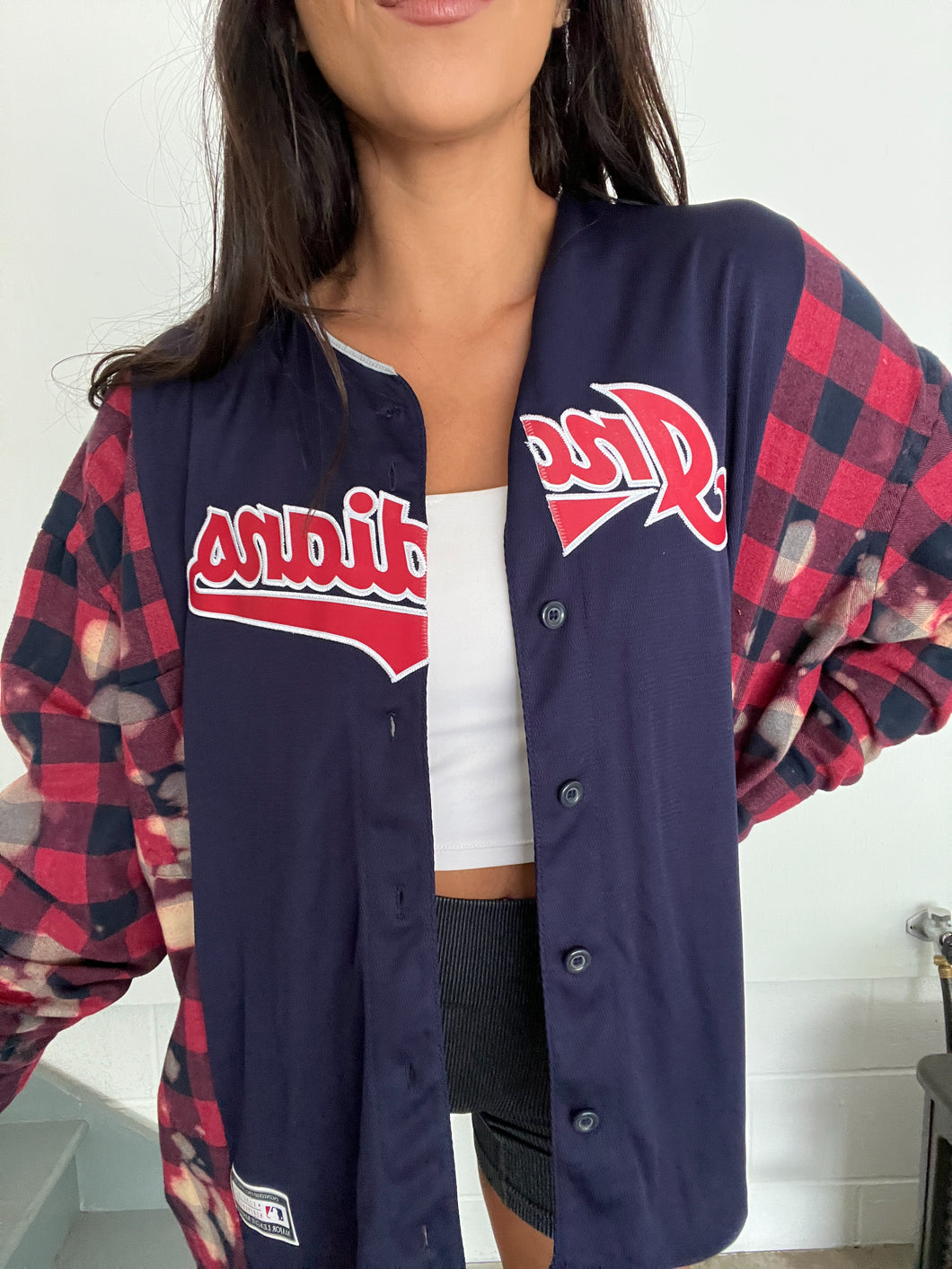 NAVY BLEACHED JERSEY FLANNEL