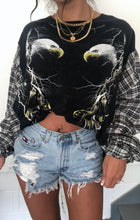 Load image into Gallery viewer, BIKER GIRL EAGLES FLANNEL TOP
