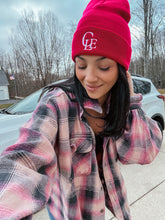 Load image into Gallery viewer, CLE Embroidered Fuchsia Beanie
