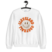 Load image into Gallery viewer, CLEVELAND FOOTBALL SMILEY (FRONT)  UNISEX SWEATSHIRT
